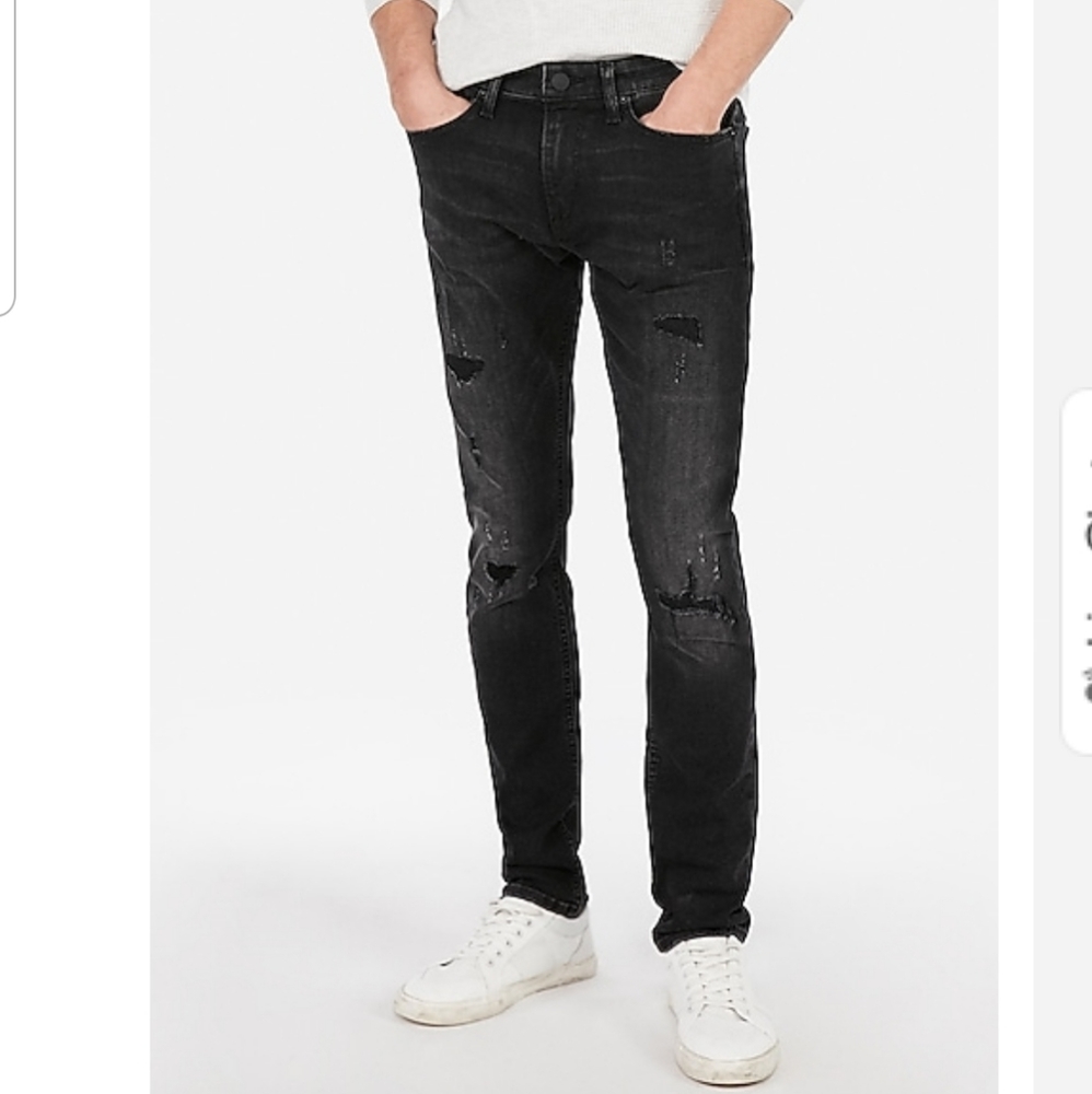 Skinny Black Ripped Hyper Stretch Jeans